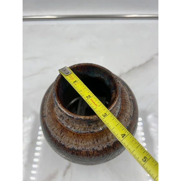 Ronnie Lowery Just Muddin Pottery Stoneware Vase Brown Glaze 2017 Signed Studio - Picture 11 of 12